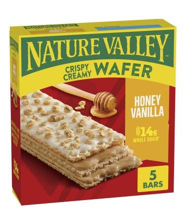 Nature Valley Barres de gaufrette cr meuses croustillantes Snacks au miel et la vanille Fabriqu partir de grains entiers 5 barres 170 g
