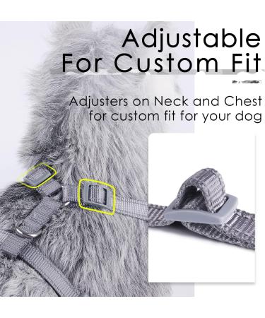 ThinkPet No-Pull Dog Harness & Leash Set - Adjustable Breathable Safety Harness for Small to Large Dogs (Gray) - Soft & Reflective 2XS - Buy Online on GoSupps.com