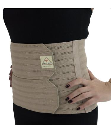 ITA-MED 9" Wide Breathable Abdominal Binder for Women Ideal Wrap for Postpartum C-Section and Post Surgery Recovery Body-Shaping Effect Made in USA Beige Medium Medium Beige