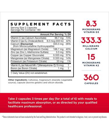 Jarrow Formulas Bone-Up 360 Capsules - Advanced Bone Support & Calcium Formula - Buy Online on GoSupps.com