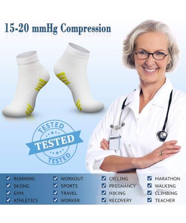 Charmking Compression Stockings for Men & Women - Enhance Blood Circulation 15-20 mmHg Ideal for Running & Cycling (L-XL Black/White) - Buy Online on GoSupps.com