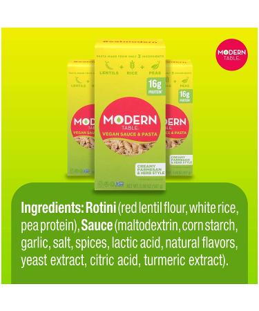 Modern Table Parmesan & Herb Vegan Sauce & Pasta 5.89 oz Box, 6 Ct - Gluten-Free & Certified Vegan with No Artificial Preservatives - Buy Online on GoSupps.com