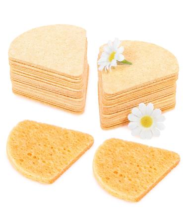 Compressed facial sponges for cleaning flower -shaped facial sponges for the facial cleaning exfoliator sponge compressed facial sponge for beauticians (triangles | yellow)