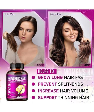 Hair Growth Vitamins for Women - Regrow Thinning Hair, DHT Blocker Supplement with Biotin & Saw Palmetto for Voluminous, Longer Hair - 60 Count - Buy Online on GoSupps.com