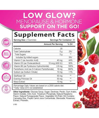 Menopause Relief Gummies - Hormone Support for Night Sweats & Hot Flashes - Natural Energy & Vitamin Support - Non GMO & Gluten Free - 60 Gummies - Buy Online on GoSupps.com