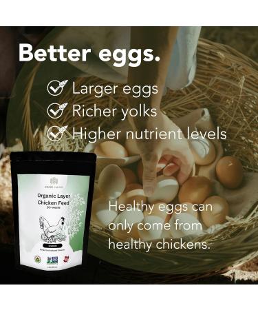 Graze Haven Layer Chicken Feed 2lbs - Organic Non-GMO Antibiotic-Free | Better Eggs Optimal Nutrition | High Protein Eco-Friendly | Made in Canada 907 g (Pack of 1) - Buy Online on GoSupps.com