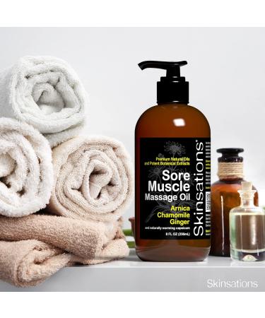 Skinsations Sore Muscle Massage Oil | Organic Arnica Montana Blend with Chamomile Ginger & Peppermint - Naturally Warming Relief - Buy Online on GoSupps.com