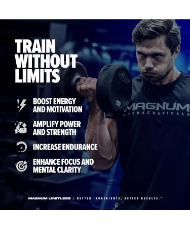 LIMITLESS Magnum Nutraceuticals Premium Quality, Blue Raspberry/Fruit Punch, 504g - Supports Increase Energy, Focus, and Endurance - Buy Online on GoSupps.com