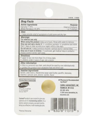 Carmex Original Lip Balm - Moisturizing Lip Care for Soft Lips | Buy Online Shipping Worldwide - Buy Online on GoSupps.com