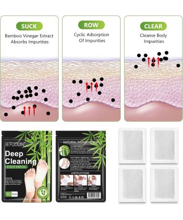 SOULOIU 20Pcs Deep Cleansing Foot Pads - Natural Bamboo Vinegar & Ginger Powder for Stress Relief, Pain Relief, and Sleep Improvement - Home or Travel Use - Buy Online on GoSupps.com
