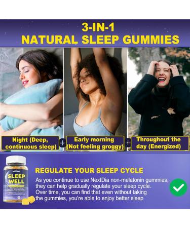 Nextdia Melatonin Free Natural Sleep Gummies for Adults + Liposomal Glutathione Gummies Supplement for Women - Buy Online on GoSupps.com