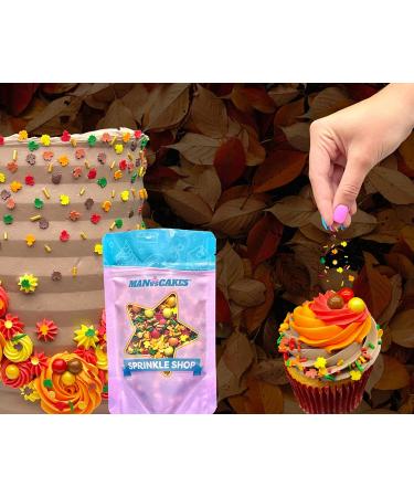 Fall Themed Edible Sprinkles for Cake Decorating - Thanksgiving Sprinkles for Baking Desserts, Cupcakes, Ice Cream, Caramel Apples - Buy Online on GoSupps.com