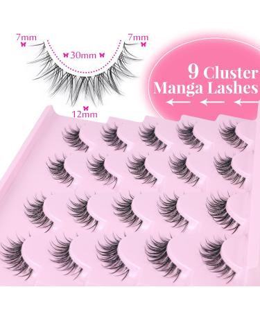 10 Pairs of Natural Wispy Manga False Eyelashes - Asian Korean Manhua Strip Lashes - Buy Online on GoSupps.com