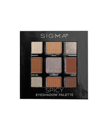 Sigma Beauty On-the-Go Eyeshadow Palette - Spicy - 9 Bold Eyeshadow Shades in Matte  Shimmer and Metalic Finishes - Highly Pigmented Vegan Eye Makeup Palette - Clean Beauty Products