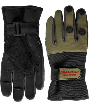 Arapaima Fishing Equipment Neoprene Fishing Gloves | Wizard Thermo Angel | XL Oliv/Black | Best Waterproof Fishing Gloves for Outdoor Adventure - Buy Online on GoSupps.com