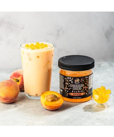 Popping Boba Pearls | Peach Flavor | 1LB (454g) | Bursting Tea Balls for Drinks Desserts Smoothies and Snack Toppings | Bubble Tea Tapioca Pearl Mix - Buy Online on GoSupps.com