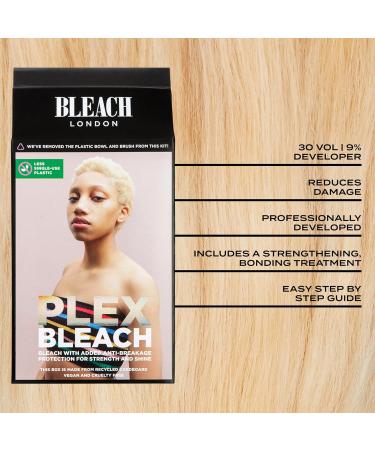 BLEACH LONDON Plex Bleach Kit - Vegan Professional Standard Bleach for All Hair Types - Anti-Breakage Treatment - Cruelty Free - Brightest Blonde Results - Buy Online on GoSupps.com