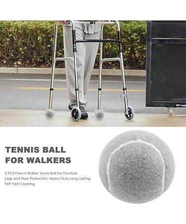 Srutueo 2 PCS Precut Walker Tennis Ball for Furniture Legs and Floor Protection Heavy Duty Long Lasting Felt Pad Covering Grey - Buy Online on GoSupps.com