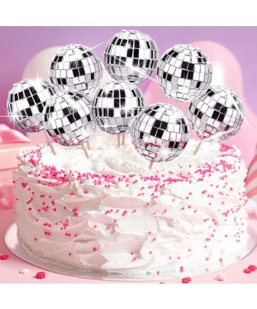 40 Pieces Disco Ball Cupcake Toppers Silver Disco Ball Cake Toppers Disco Ball Centerpiece Decor 70s Disco Theme Cake Decoration for Birthday Disco Theme 70s Party (1.18'') - Buy Online on GoSupps.com