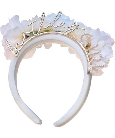 Ginger Ray Birthday Girl Headband | Artificial Flowers & Pearls | Perfect Party Wearable Accessory - Buy Online on GoSupps.com