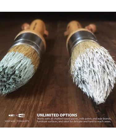 Small Chalk and Wax Brush Set - 2 Brushes Stencil Kit for Furniture Craft Projects - Buy Online on GoSupps.com