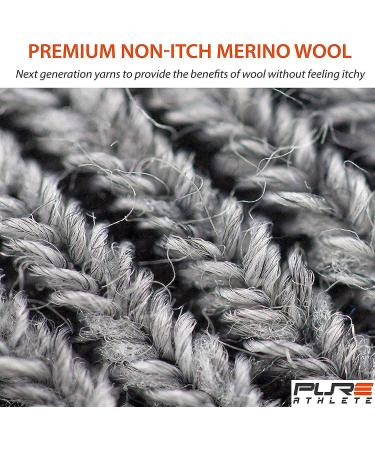 Pure Athlete Wool Ski Socks - Unisex Cold Weather Snowboard Sock - Grey/Blue Large - Buy Online on GoSupps.com