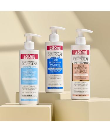 Dermolab Micellare Antiage Plus facial cleansing milk for mature skin with hyaluronic acid pool deeply cleanses and minimizes wrinkles dermatologically tested 200 ml - Buy Online on GoSupps.com