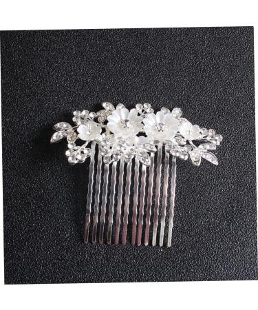 Beaupretty Pearl Hair Barrettes Headpiece Pearl Clip Rhinestone Combs Clips Side Headpiece Leaf Flower Bride Clip Bridal pin Pearl Hair Clip Size 5 Silver - Buy Online on GoSupps.com