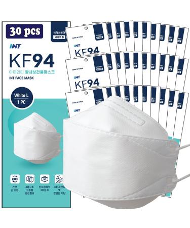 ? 30 Pack ? INT White KF94 Mask, Certified, 4-Layered Face Safety, Patented Adjustable Earloop, FDA Registered Device, Individually Sealed Package"MADE IN KOREA" - Buy Online on GoSupps.com