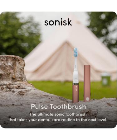Sonisk Pulse Electric Toothbrush | Sonic Technology | Fast & Portable | Includes 1 Battery 2 Brush Heads & Travel Case | 31 000 Strokes/Minute | Rose Gold  - Buy Online on GoSupps.com