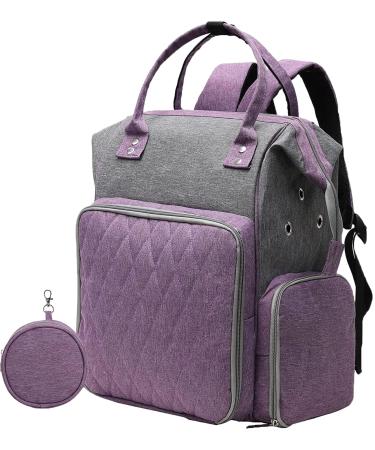 QZLKNIT Knitting Bag Backpack Crochet Bags and Totes Organizer Crochet Backpack Organizer Large Yarn Storage Organizer for Knitting Needles Crochet Hooks and Other Crochet Accessories (Bag Only) Purple