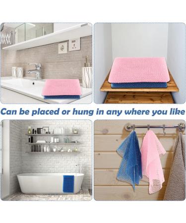 QOPAHI African Exfoliating Net Sponge 2 in 1 Body Shower Scrubber - Blue+Pink - Buy Online on GoSupps.com