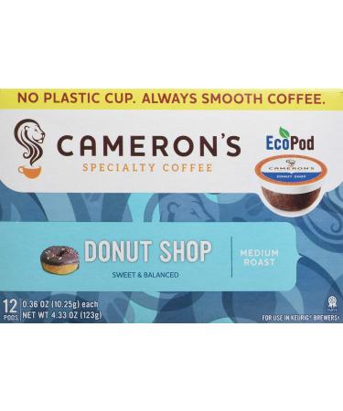 Cameron's Donut Shop Blend 12 Count Single Serve Coffee (Packaging May Vary)