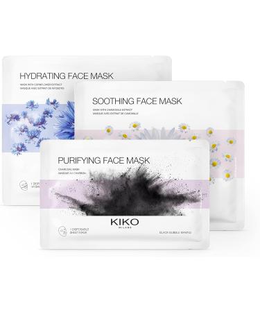 KIKO Milano Mask Time Face Mask Set | Skincare Set: 1 Moisturising Mask 1 Soothing Mask And 1 Purifying Mask - Buy Online on GoSupps.com