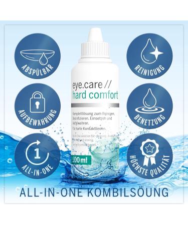 Eye.care Hard Comfort Contact Lenses Liquid - Premium 100ml Care for Hard Lenses - Storage Cleaning Disinfection & Rinse - Combo Pack - Buy Online on GoSupps.com