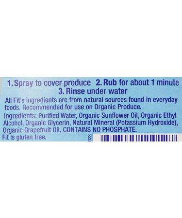 Fit Organic Produce Wash 12 oz Spray - Pack of 6 | Fruit & Vegetable Cleaner, Pesticide & Wax Remover - Buy Online on GoSupps.com