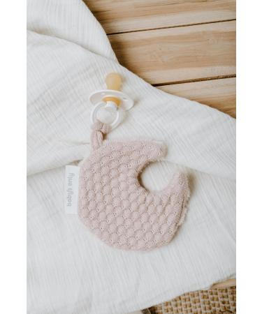 BO BABYS ONLY Moon-Shaped Pacifier Cloth - Sky Cotton & Teddy Fabric - 20x20 cm for Girls - Old Pink - Buy Online on GoSupps.com