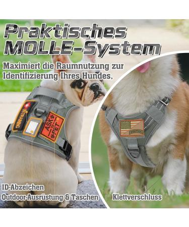 Rabbitgoo Small Dog Harness - Adjustable & Durable Tactical Harness with Handle for Hiking - Gray (1 Pack) - Anti-Train & Wear-Resistant - Buy Online on GoSupps.com