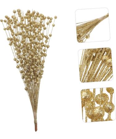HOMSFOU 3 Bunches Imitation Golden Powder Berry Fake Christmas Picks Christmas Tree Decoration Sparkling Floral Sprays Artificial Berry Twig Stem Autumn Berry Picks Plastic Holly Vase - Buy Online on GoSupps.com