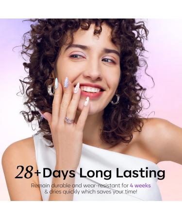 Modelones Gel Nail Polish 6 Colors Shimmer Pearl White Pink Purple Mermaid Nail Drawing Glitter Gel Polish Soak Off Led Summer Nail Gel Swirl Shell Thread Effect DIY Mani Gift with Dotting Pen Pearl Purple - Buy Online on GoSupps.com