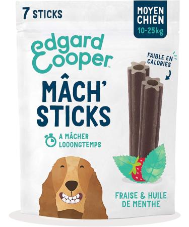 Edgard Cooper Dog Treats (Mint & Strawberry 7 Sticks x 8) Medium One Per Day Low Calorie Long Lasting Chew Fresh Breath - Buy Online on GoSupps.com