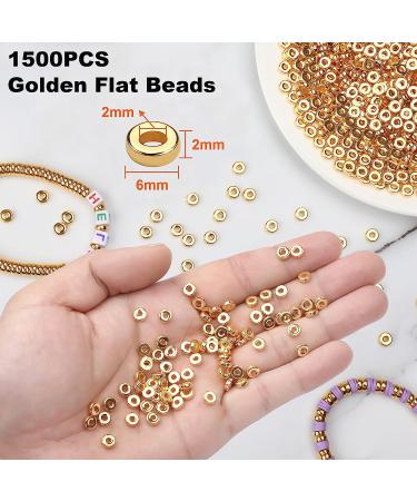 1500pcs 6mm Gold Flat Round Spacer Beads - DIY Jewelry Making Supplies - Buy Online on GoSupps.com