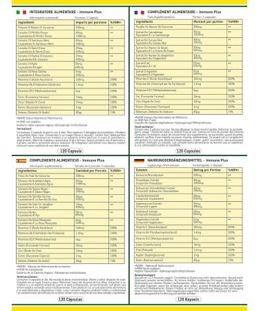 Immune System Booster Supplement - 120 Capsules with 14 Vitamins and Natural Extracts - Buy Online on GoSupps.com