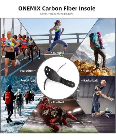 ONEMIX Carbon Fiber Insoles | Trekking & Training Sports Inserts for Athletes - EU41-42 | Enhanced Energy Return & Performance | Black - Buy Online on GoSupps.com