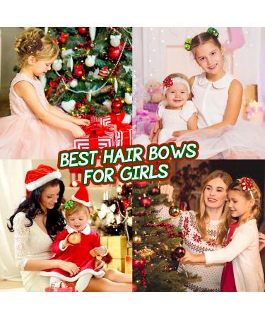 Sibba 6-Piece Christmas Bow Hair Pins - Santa, Snowman, Snowflake, Elk Boutique Clip Barrette Accessories for Girls - Buy Online on GoSupps.com