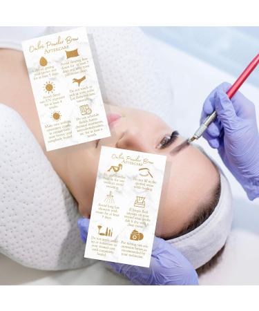 Ombre Powder Brow Aftercare Instructions Cards | 50 Pack | Double Sided 2x3.5 Business Card | Marble & Gold Design - Buy Online on GoSupps.com