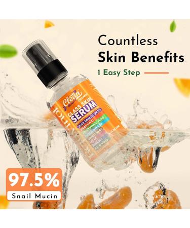 Snail Mucin Anti-Aging Facial Serum | Vitamin C Hyaluronic Acid Niacinamide Retinol | Pack of 2 - Moisturizing Glass Skin Serum for Radiant Glow - Buy Online on GoSupps.com