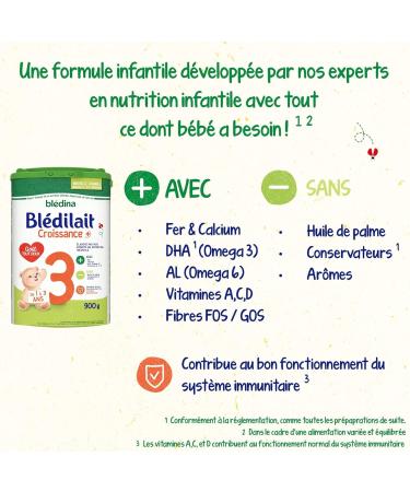 Bl dina Bl dilait Growth 3+ Milk Powder for Baby 3 x 900 g - Buy Online on GoSupps.com