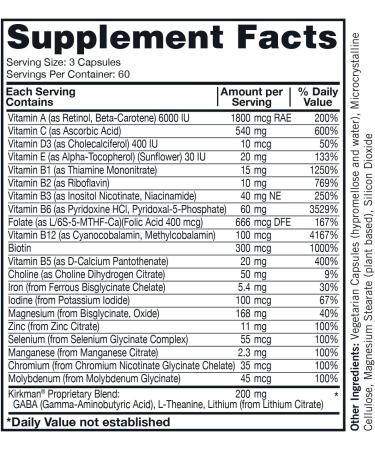 Kirkman Super Nu-Thera Multivitamin Teen & Adult - Buy Online on GoSupps.com