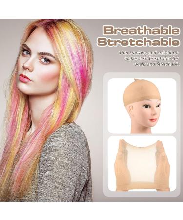 100 Pack Medium Nylon Wig Cap | Stretchy & Breathable Stocking Caps for Hair Security | Lightweight & Durable (Skin) - Buy Online on GoSupps.com